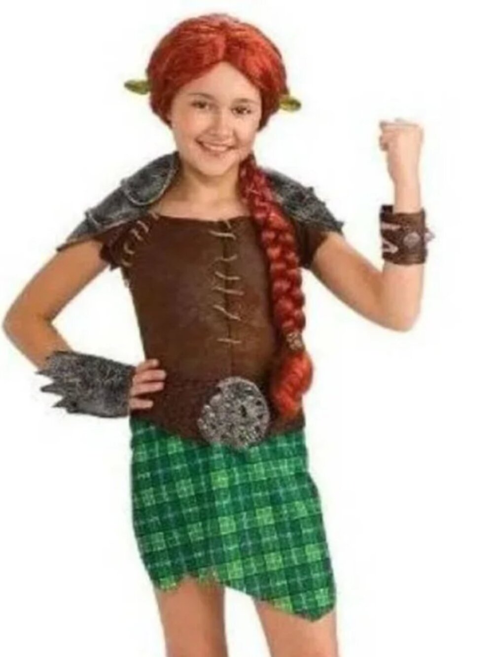 Shrek Fiona Halloween Costume 2/4 Warrior 5 Pc Dress, Headpiece Girls Toddler